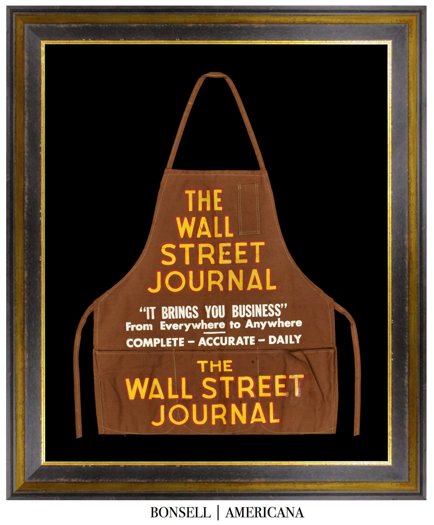 Antique Wall Street Journal Newspaper Boy Apron | A Perfect Antique Wall Street Journal Newspaper Boy Apron | A Perfect